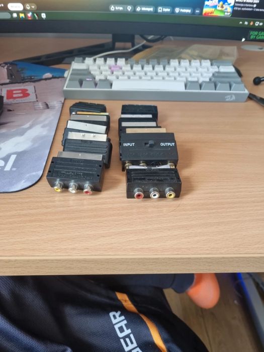 Przejściówki euro scart na av