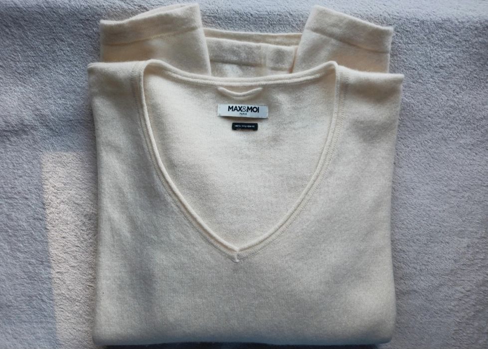 Sweter kaszmir Max&Moi/Roz XS/S Luźny krój