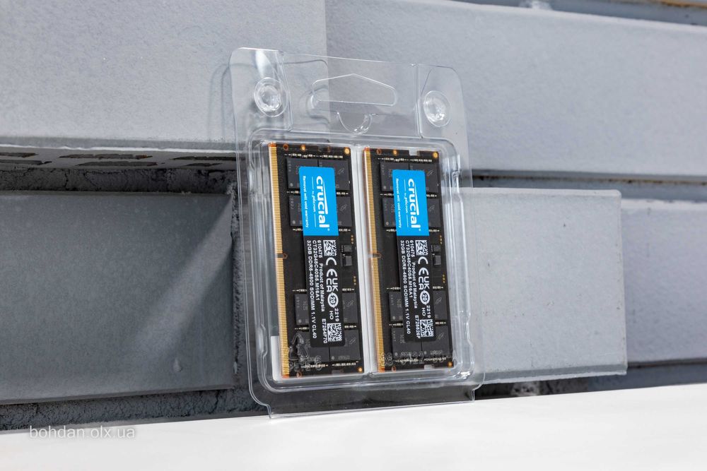 Crucial 64GB (2x32GB) 4800MHz DDR5 SODIMM RAM (CT2K32G48C40S5)