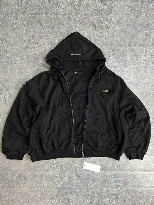 Бомбер Project G/R кофта худи черный худі чорна bomber ИНТЕРПОЛ L S M