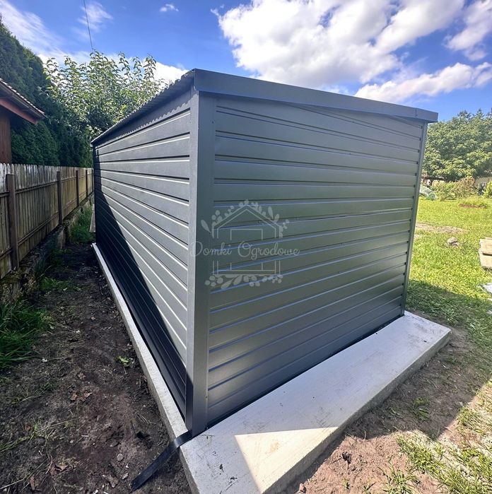 Schowek - domek ogrodowy 4,5x2m  brama dwuskrzydłowa -antracyt ID1075