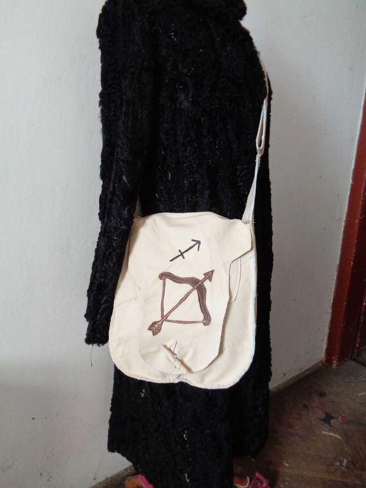 Artystyczna skórzana torebka znaki zodiaku - strzelec. Handmade