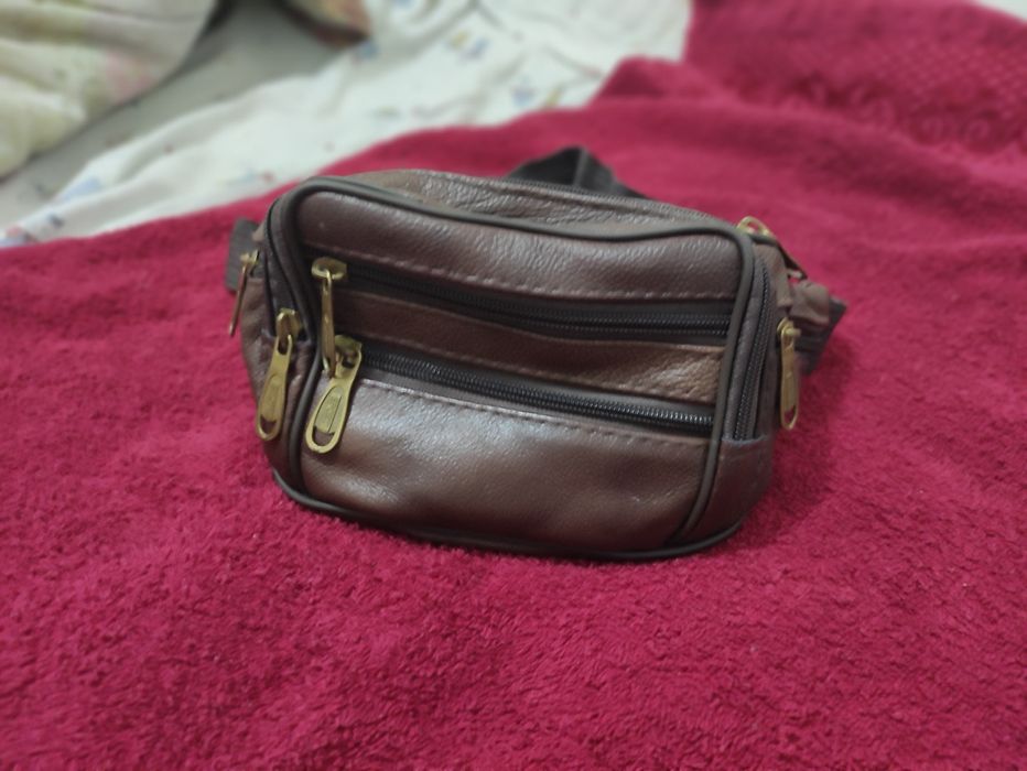 moda masculina bolsa de cintura genuína, bolsa de ombro de grande cap