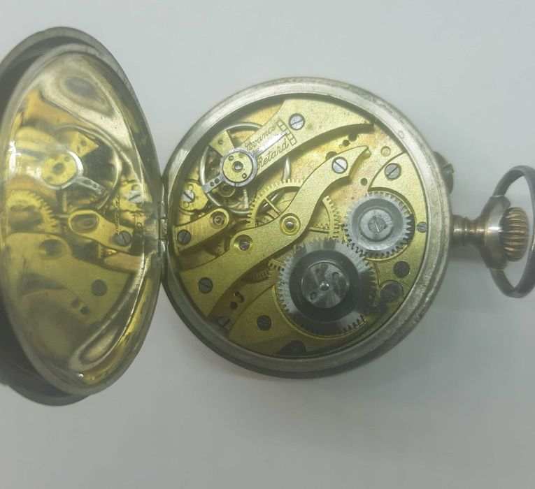 Кишеньковий годинник срібний remontoir cylinder