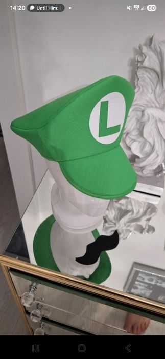 Mario + luigi czapka 2 szt + wąsy 2 szt