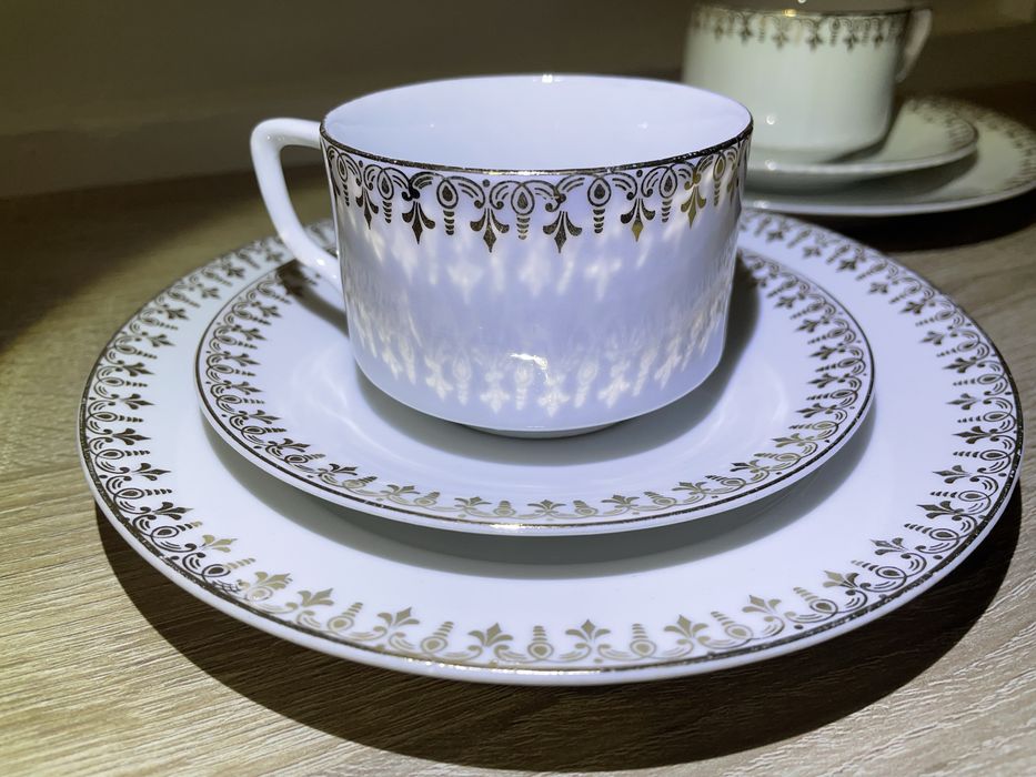 KPM Krister Waldenburg Silesia Wałbrzych Porcelana Antyk Stara Trio