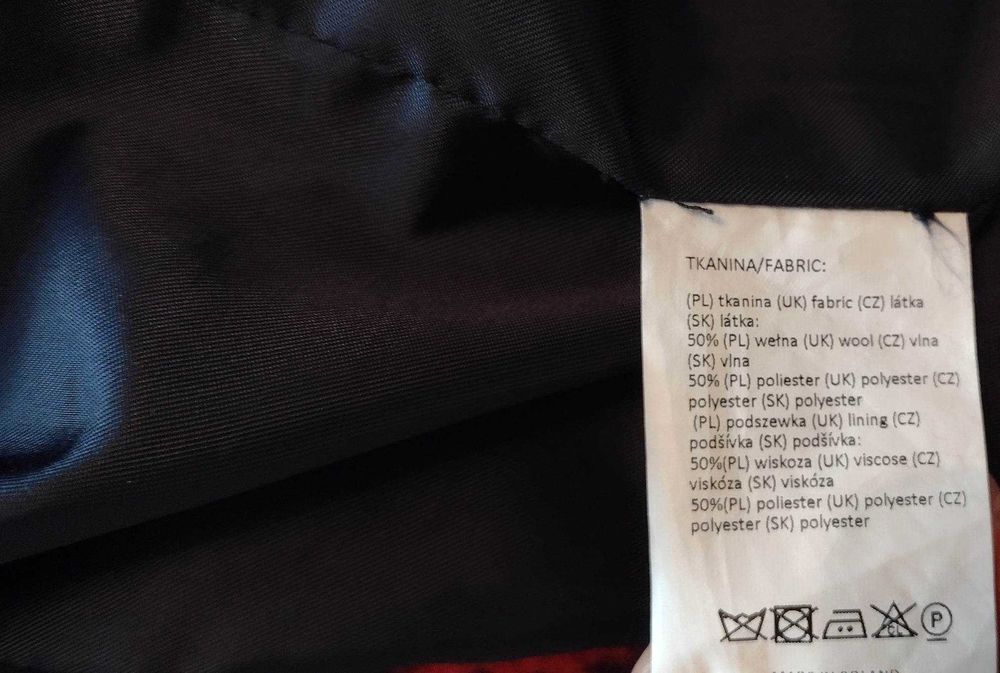 Płaszcz Pako Lorente czerwono - czarna krata