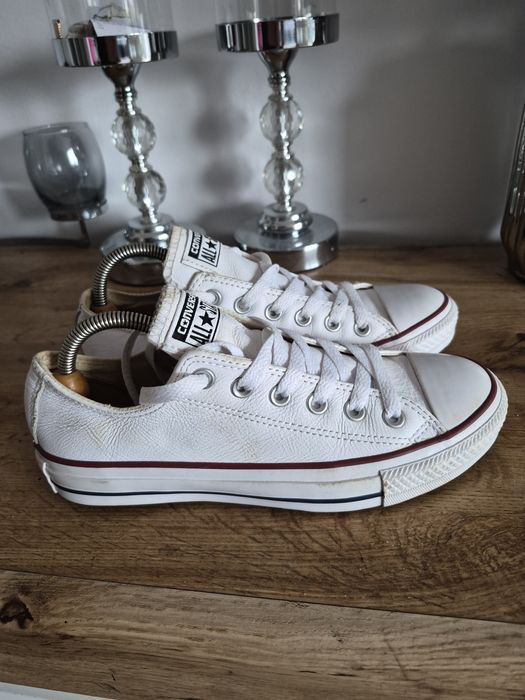 Trampki all star converse skórzane 37,5 białe