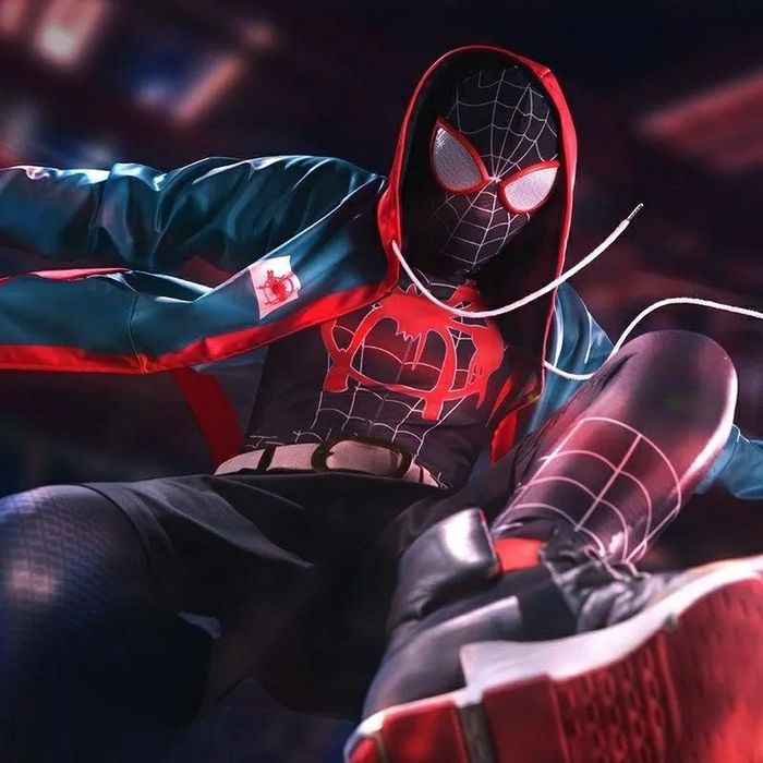 Fato e Máscara Miles Morales Adulto e Criança Homem Aranha Spider Man