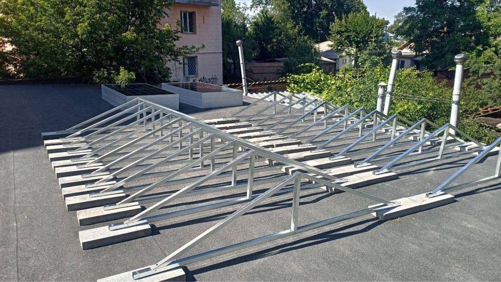 Баластна система кріплень, трикутники під сонячні панелі.