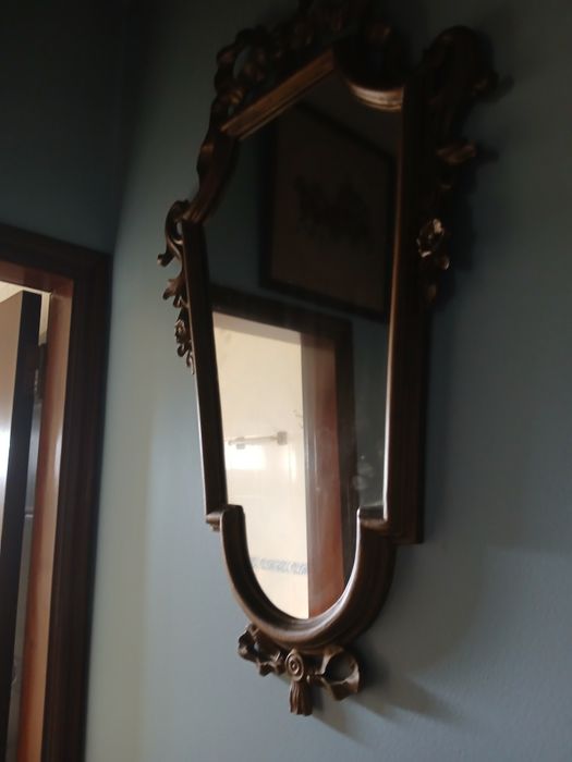 Espelho depoze made Itália em madeira dourada