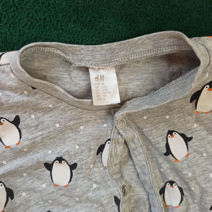3 pajace śpiochy H&M pingwiny