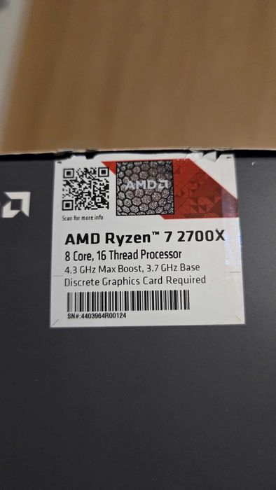 AMD Ryzen 7 2700X (3.7GHz) AM4 (Com Cooler)