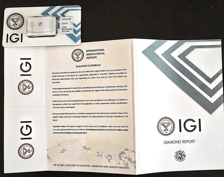 Diamante natural - 0.33 ct - VS1 - selado e com certificado IGI