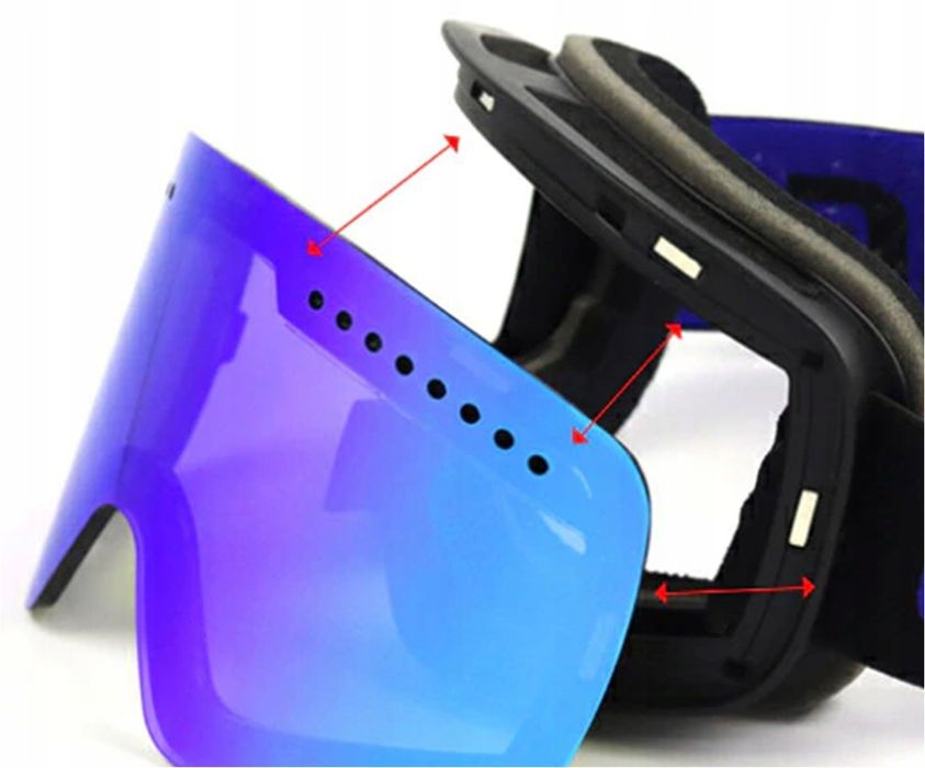 Gogle Snowboardowe premium YOLO Polaryzacja Mega Komplet 2 Szyby UV400