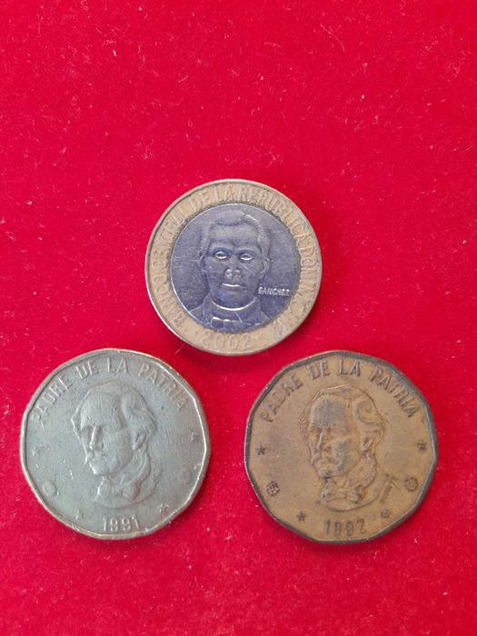 Moedas Rep. Dominicana (3 uni)