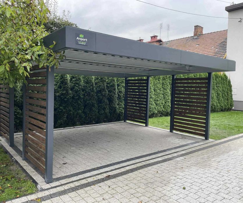 Carport 6x6, wiata samochodowa metalowa, nowoczesne wiaty garażowe