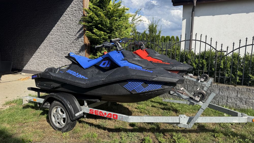 2 x seadoo spark trixx + podwójna  przyczepa zam.motorówka.przycz.camp