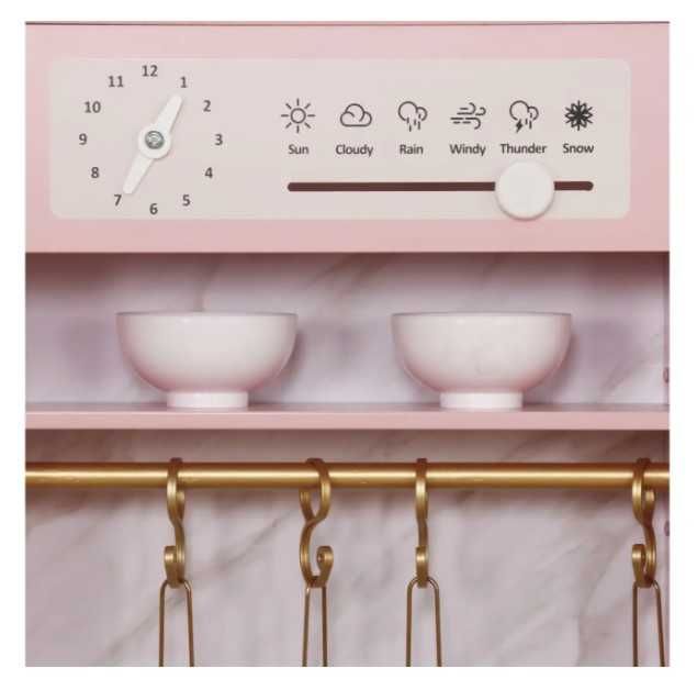 Дитяча кухня дерев'яна AVKO Равенна Pink, звукові та світлові ефекти