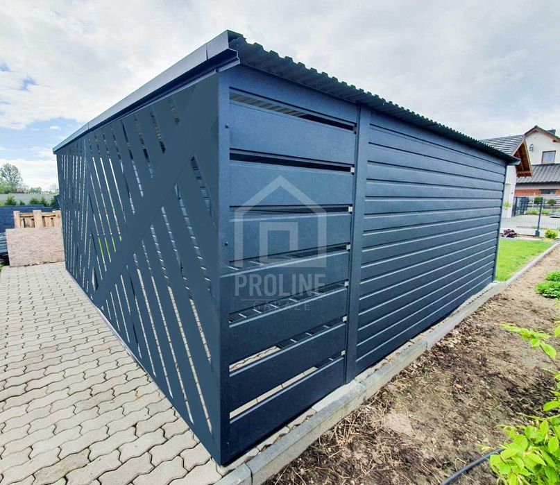 Schowek Domek Ogrodowy 4x4m- Wiata- Panele Verona - Brama -Spad PLG157