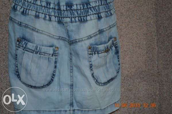 Супермодный стрейтчевый джинсовый легкий сарафанчик