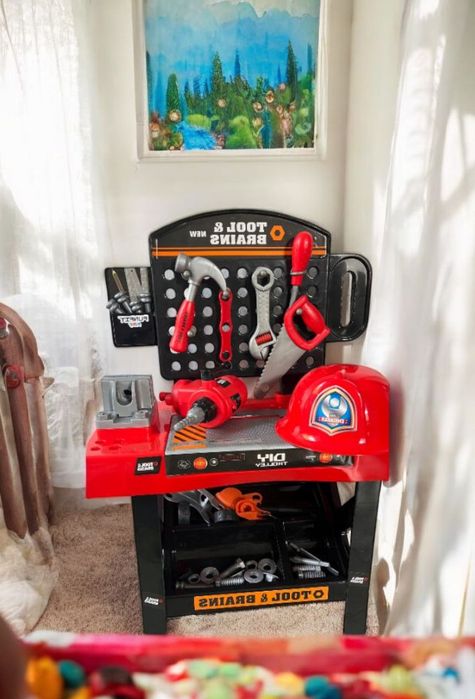 Zabawkowy Duży Warsztat Majsterkowicza Zestaw z Narzędziami