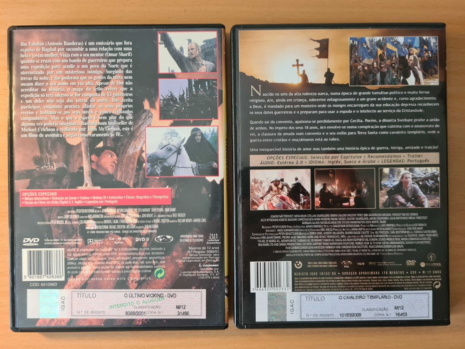 2 filmes em DVD Idade Média: O Último Viking e O Cavaleiro Templário
