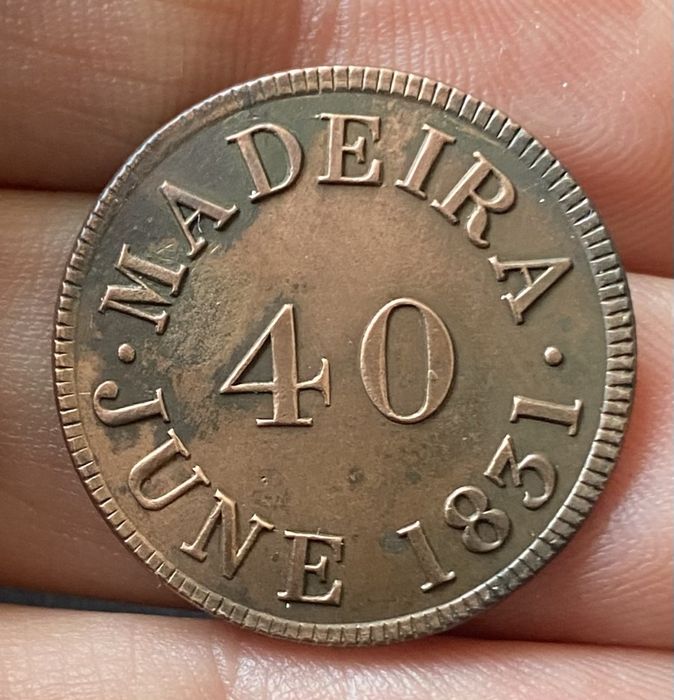 Moeda - Ficha da Madeira 40 Reis 1831 RARA