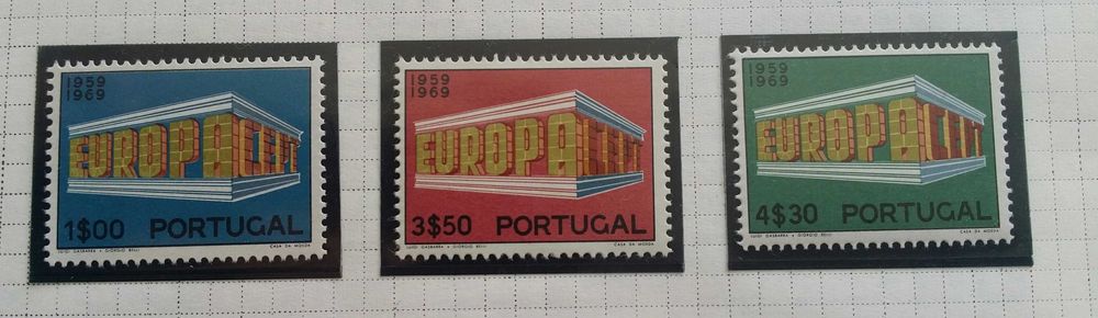 Filatelia selos Portugal Europa CEPT 1969 novos