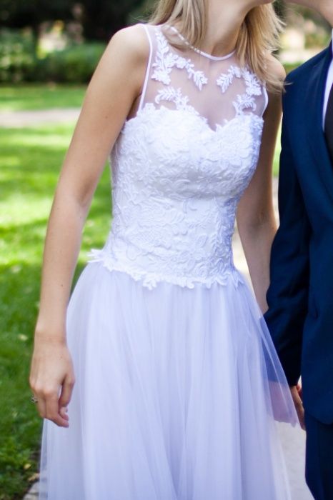 Suknia ślubna lekka i wygodna, 34/XS, na 170-175 cm