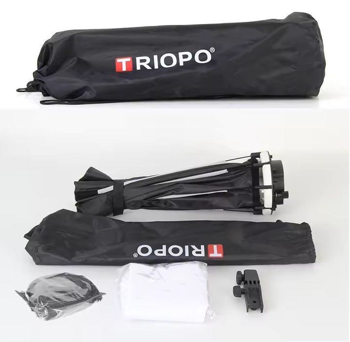 Софтбокс для накамерного спалаху Triopo 90 см+соти/кріплення на стійку