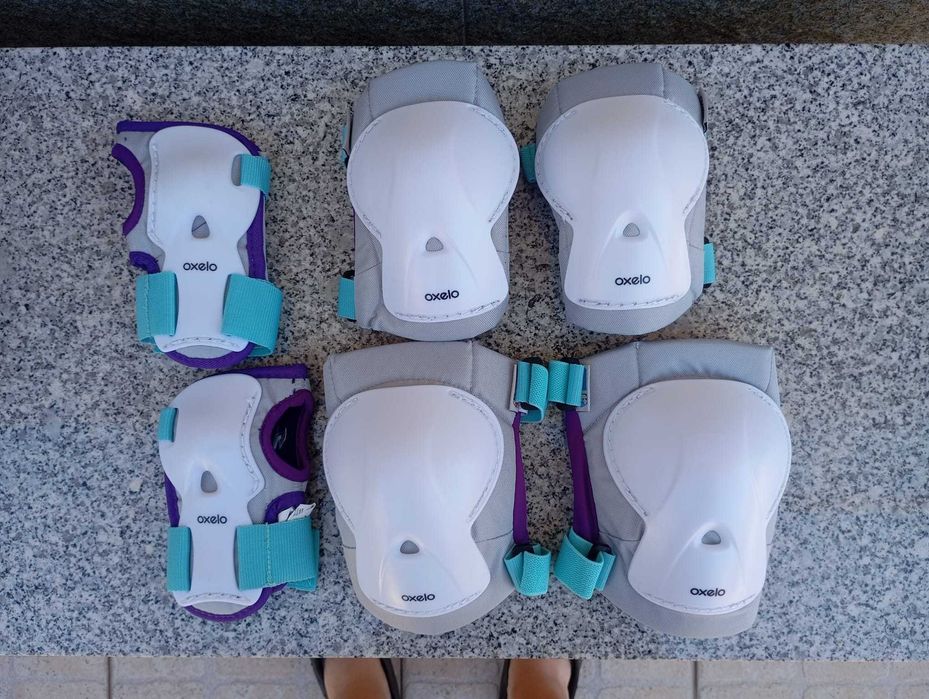 Patins de 4 rodas e proteções