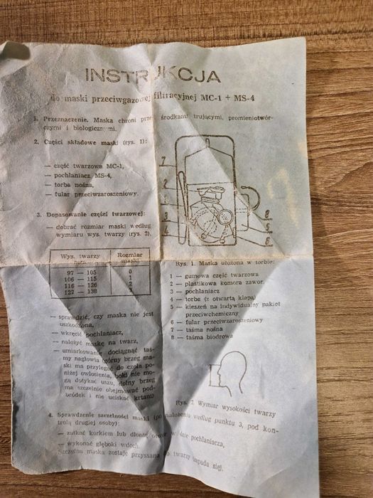 Maska przeciwgazowa MC-1 (komplet, jak nowy) - polski demobil