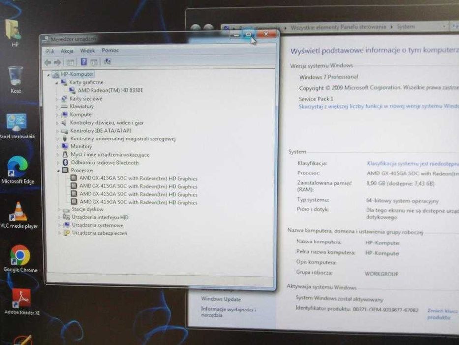 Komputer stacjonarny Tiny HP T620 AMD 4x 8GB 128 SSD Windows 7 Gw FV