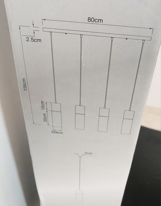 Candeeiro  tecto suspensão ajustável
