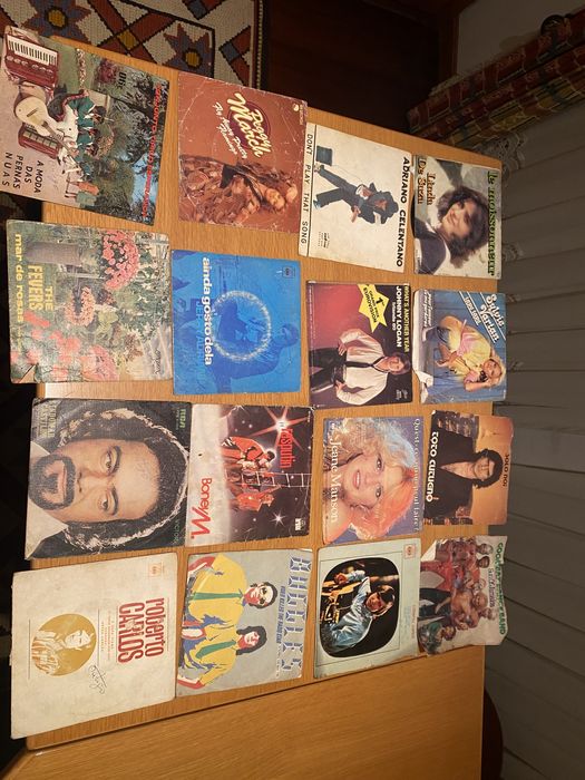 Mini discos de vinil antigos