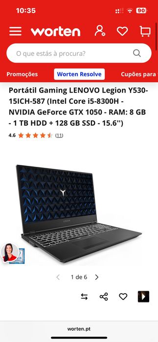 Portátil Gaming LENOVO Legion Y530-15ICH-587