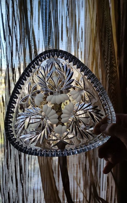 Селедочница оселедниця блюдо тарелка старинное стекло майолика посуда