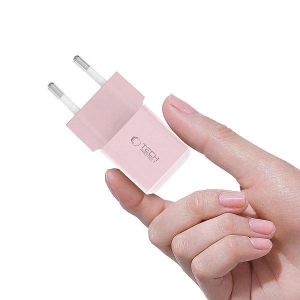 Ładowarka sieciowa Tech-Protect NCM25 USB-C PD 25W - różowa