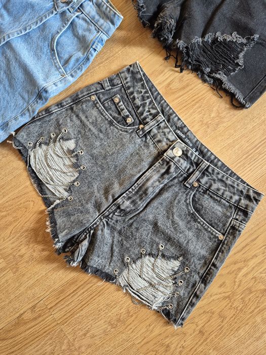 Trzy pary szortów spodenki jeans denim cropp XS 34