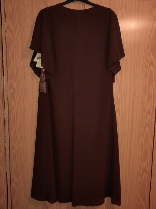 Suknia sukienka brąz 46 48 nowa wiskoza 70 % bal wesele  elegancka