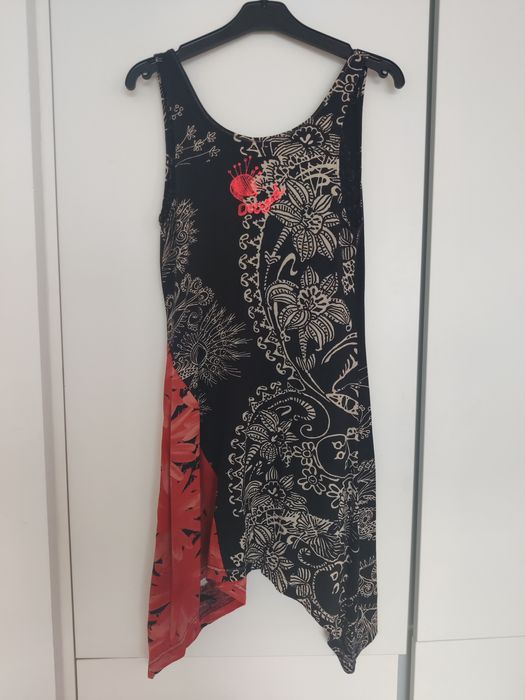 Desigual Tunic, Black, Red and White, 3664287244599681123