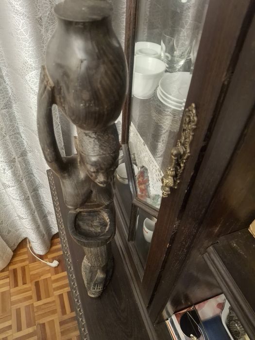 Escultura Africana maciça das Ex-Colónia Moçambique 1960's - Páu Preto 2/3 kilos  com 65cm
