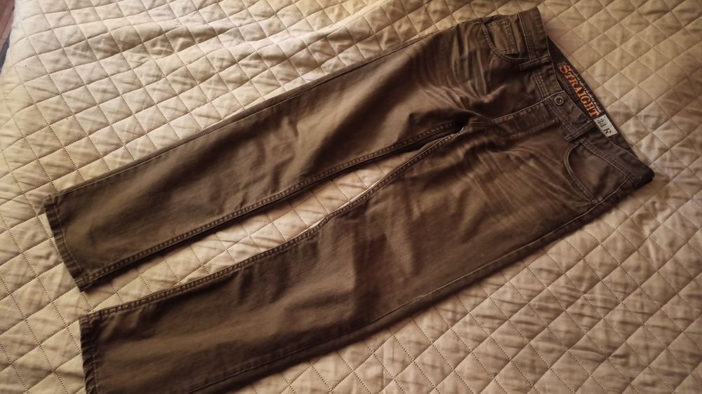 Jeansy next straight 34/34 pas 92-94 brąz