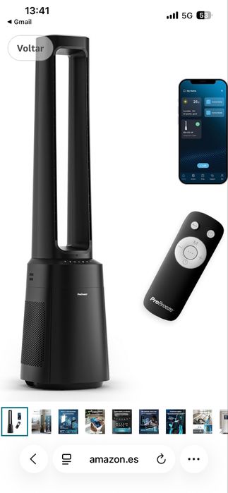 Ventoinha Pro Breeze com Wi-Fi Preto