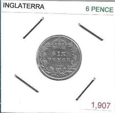Inglaterra - - “Libra Esterlina” - - - 6 PENCE - - - Moedas