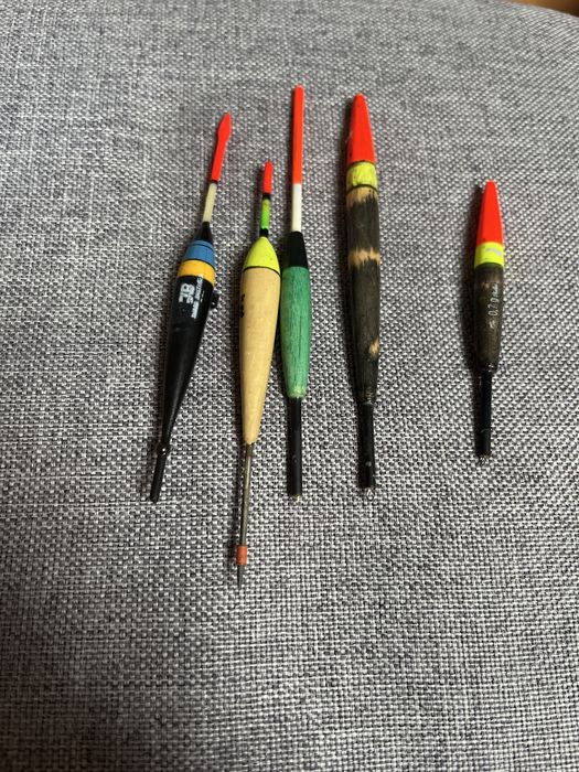 5 starych spławików wędkarskich