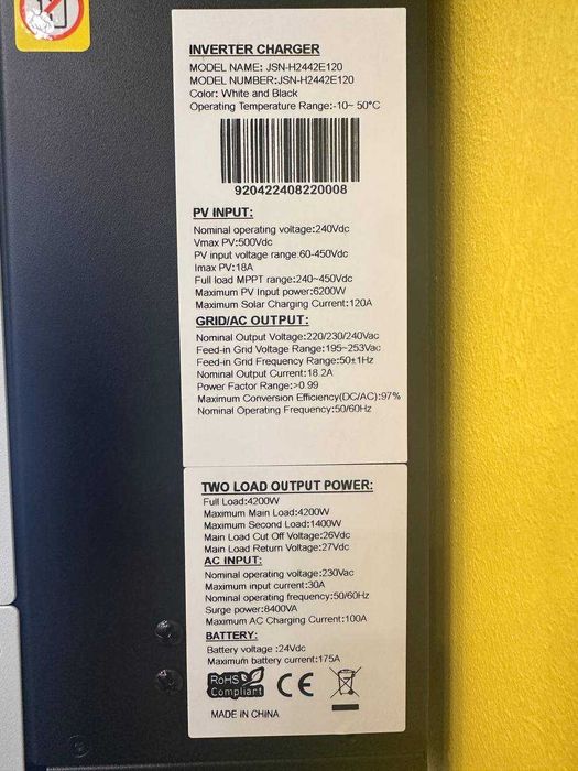 Гібридний сонячний інвертор HomeDome 24В 4,2КВТ