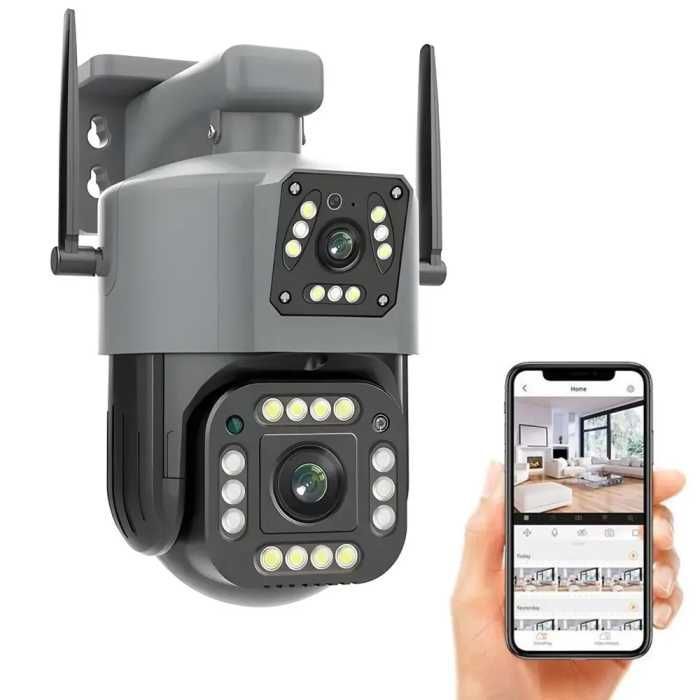 Вайфай Камера відеонагляду 8мп вулична поворотна нічна V380 SC03 wifi