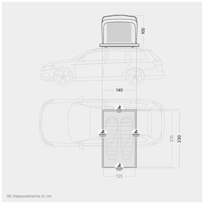 Tenda de Tejadilho Qeedo Freedom Hybrid